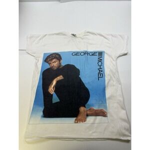 Vintage 80s George Michael Portrait Pop T Shirt 80s XL